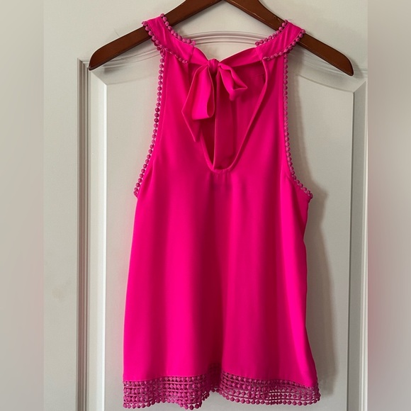 Sale! Naked Zebra Hot Pink Polyester Sleeveless Blouse Women’s Size Small - Picture 6 of 13